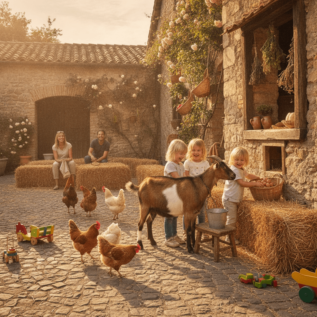 Bambini in fattoria